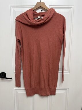 Kaisely Rosewood Cowl Neck Long Sleeve Sweater